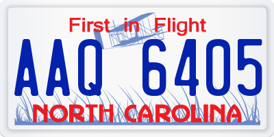NC license plate AAQ6405