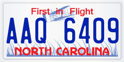 NC license plate AAQ6409