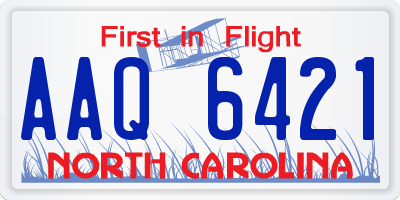 NC license plate AAQ6421