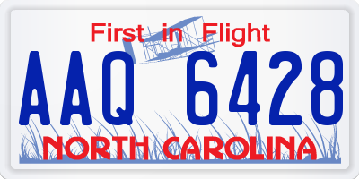 NC license plate AAQ6428