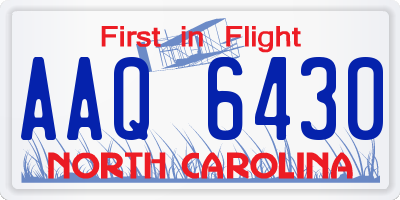 NC license plate AAQ6430
