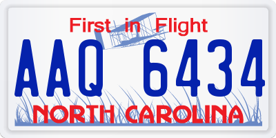 NC license plate AAQ6434