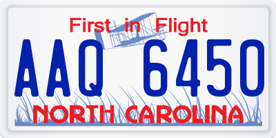 NC license plate AAQ6450