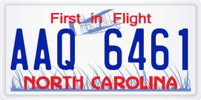 NC license plate AAQ6461