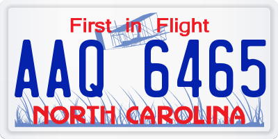NC license plate AAQ6465