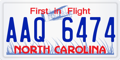 NC license plate AAQ6474