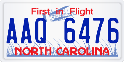 NC license plate AAQ6476