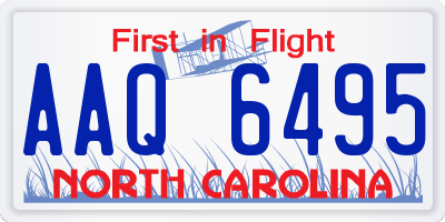 NC license plate AAQ6495