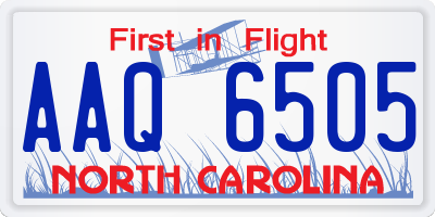 NC license plate AAQ6505