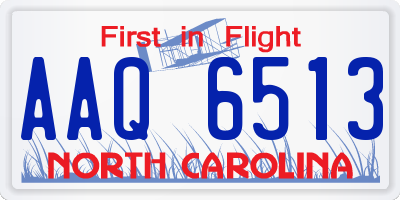NC license plate AAQ6513
