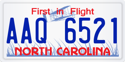 NC license plate AAQ6521