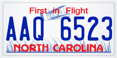 NC license plate AAQ6523