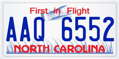 NC license plate AAQ6552