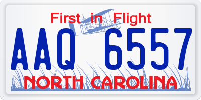 NC license plate AAQ6557