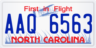NC license plate AAQ6563