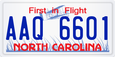 NC license plate AAQ6601