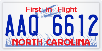 NC license plate AAQ6612