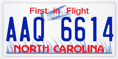 NC license plate AAQ6614