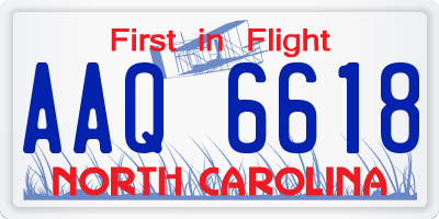 NC license plate AAQ6618