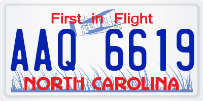 NC license plate AAQ6619