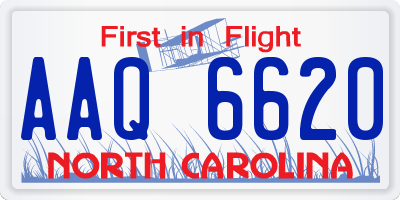 NC license plate AAQ6620