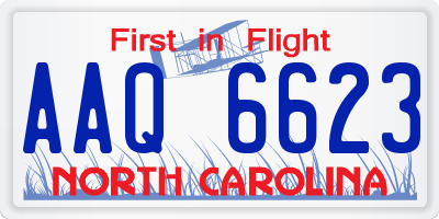 NC license plate AAQ6623