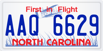 NC license plate AAQ6629