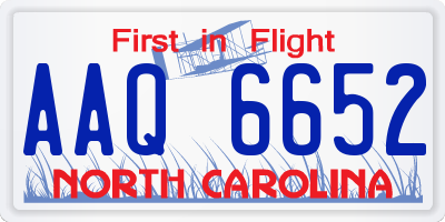 NC license plate AAQ6652