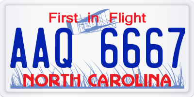 NC license plate AAQ6667