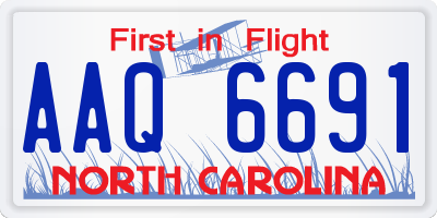 NC license plate AAQ6691