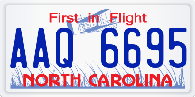 NC license plate AAQ6695