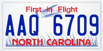 NC license plate AAQ6709