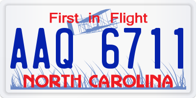 NC license plate AAQ6711