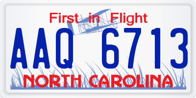 NC license plate AAQ6713