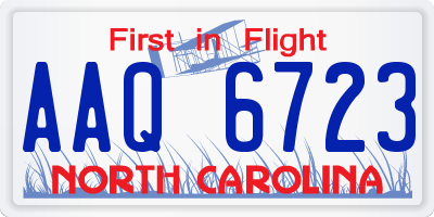 NC license plate AAQ6723
