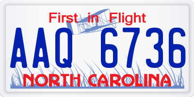 NC license plate AAQ6736