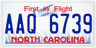NC license plate AAQ6739