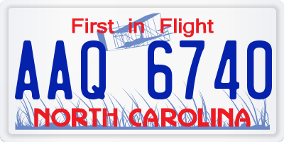 NC license plate AAQ6740