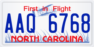 NC license plate AAQ6768