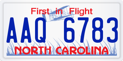 NC license plate AAQ6783