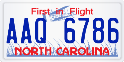 NC license plate AAQ6786