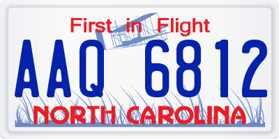 NC license plate AAQ6812