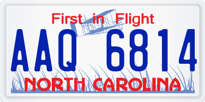 NC license plate AAQ6814