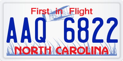 NC license plate AAQ6822