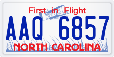 NC license plate AAQ6857