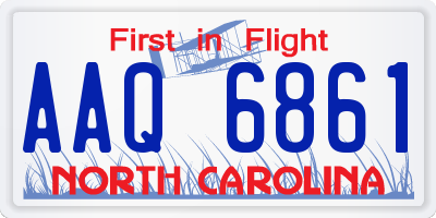 NC license plate AAQ6861