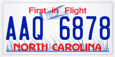 NC license plate AAQ6878