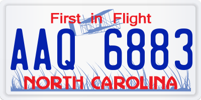 NC license plate AAQ6883