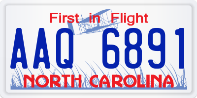 NC license plate AAQ6891