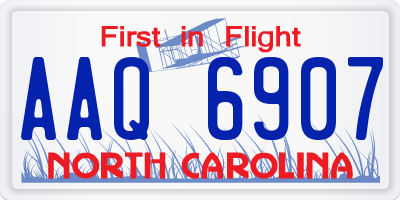 NC license plate AAQ6907